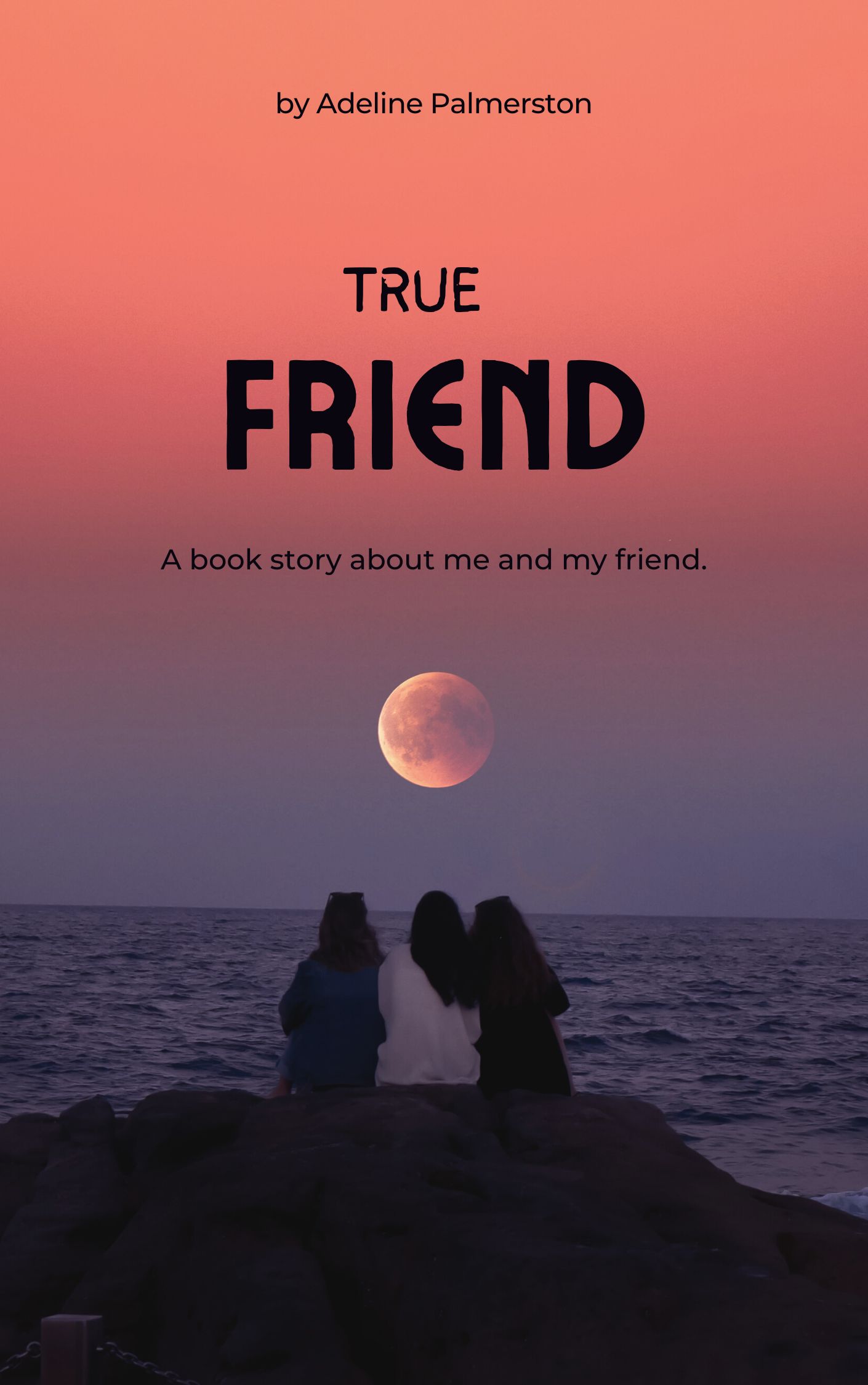 Orange And Black Minimalist True Friend Book Cover